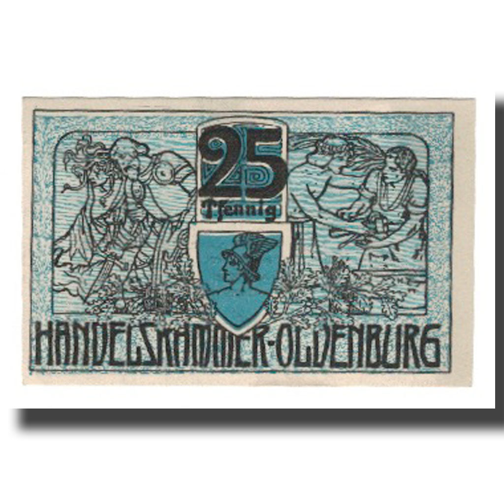 Banconote, Germania, Oldenburg Handelskammer, 25 Pfennig, Texte 4, 1918
