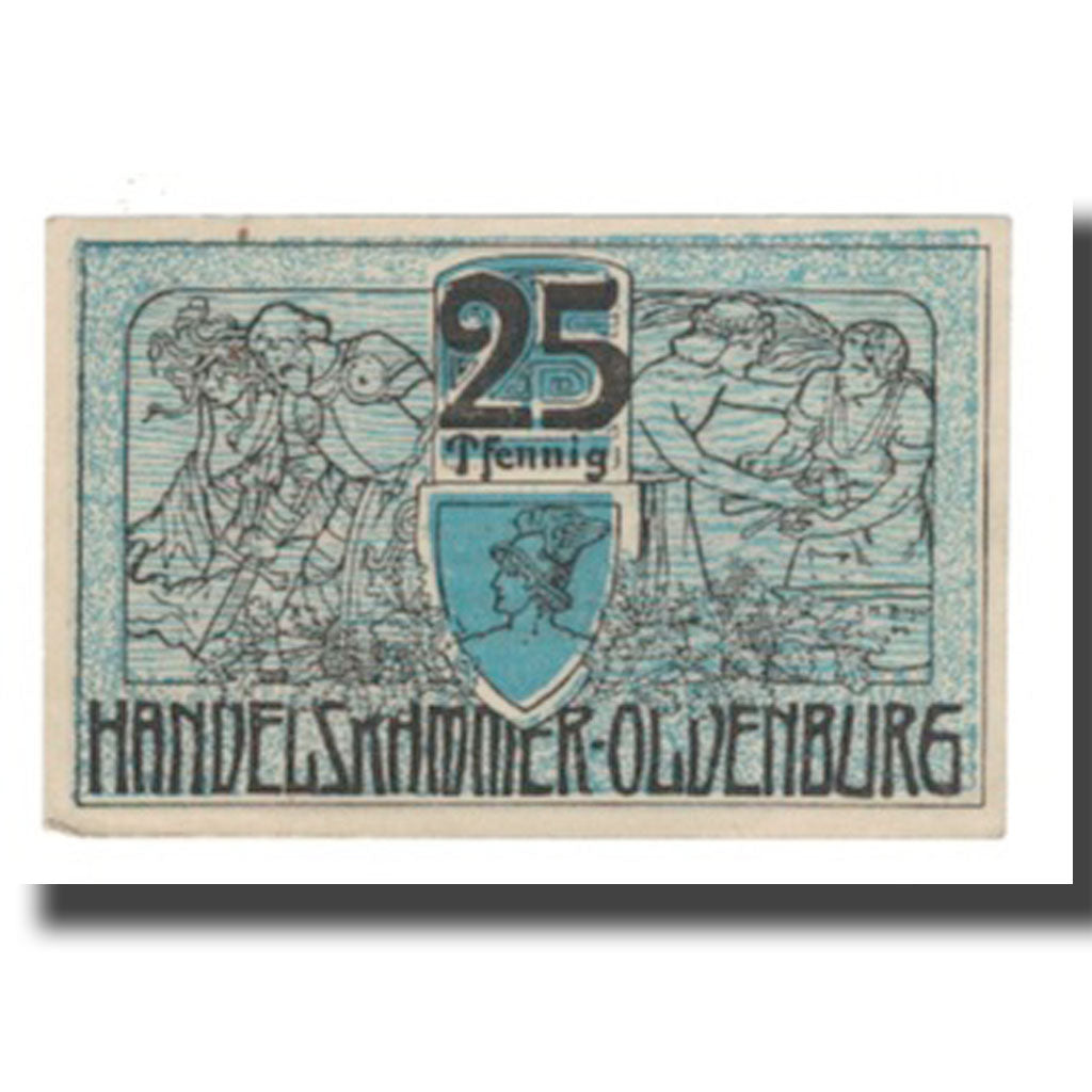 Banconote, Germania, Oldenburg Handelskammer, 25 Pfennig, Texte 6, 1918