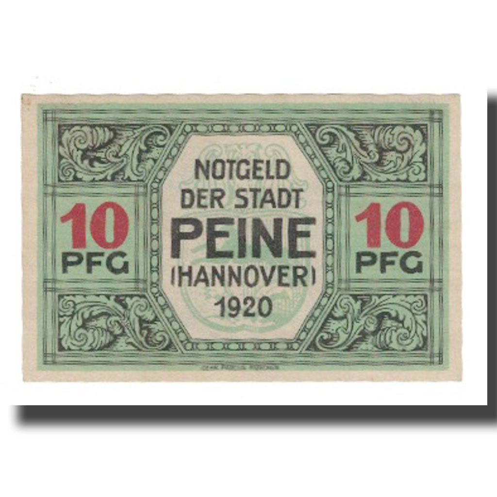 Banknote, Germany, Peine Stadt, 10 Pfennig, valeur faciale, 1920, 1920-06-03