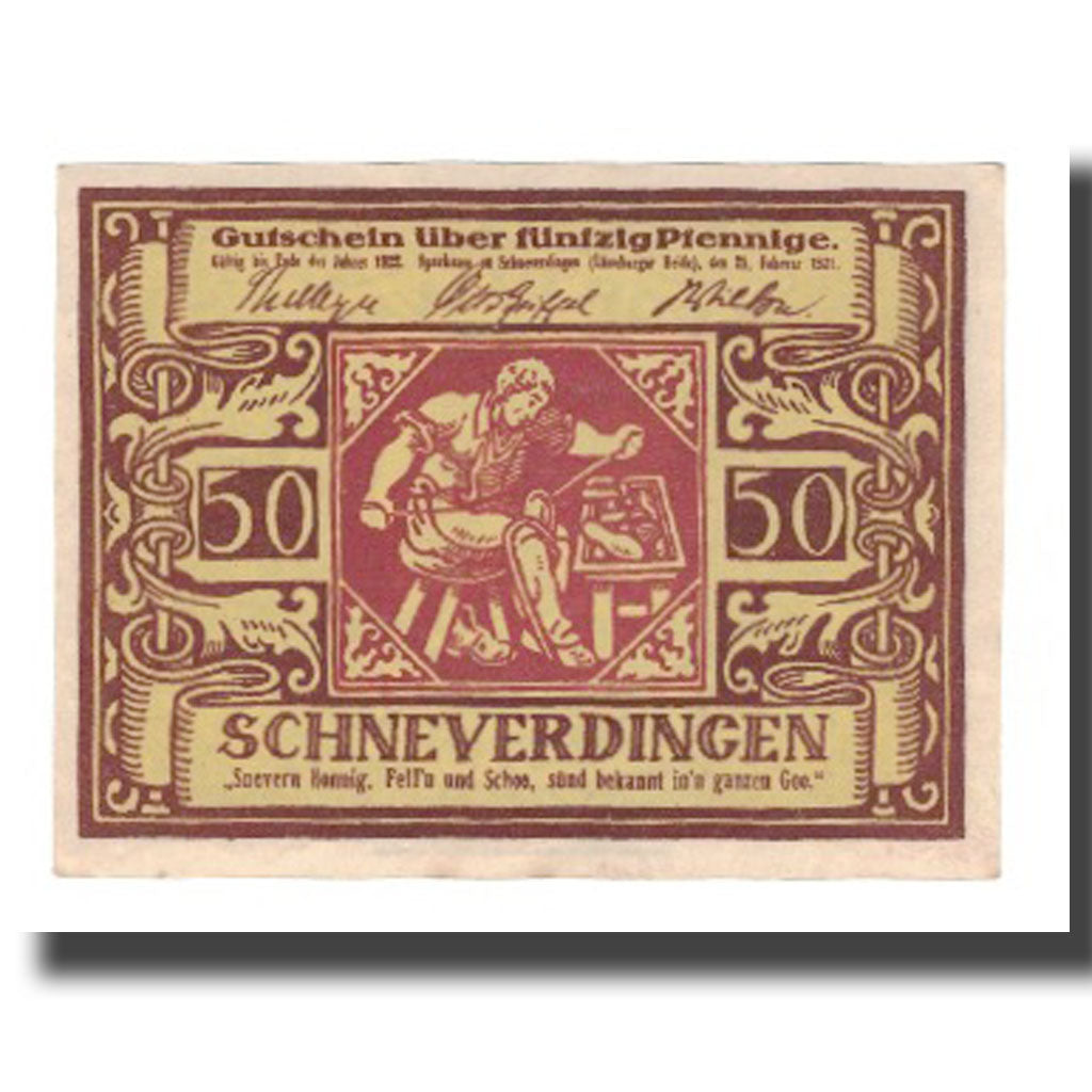 Banconote, Germania, Schneverdingen Sparkasse, 50 Pfennig, valeur faciale 2