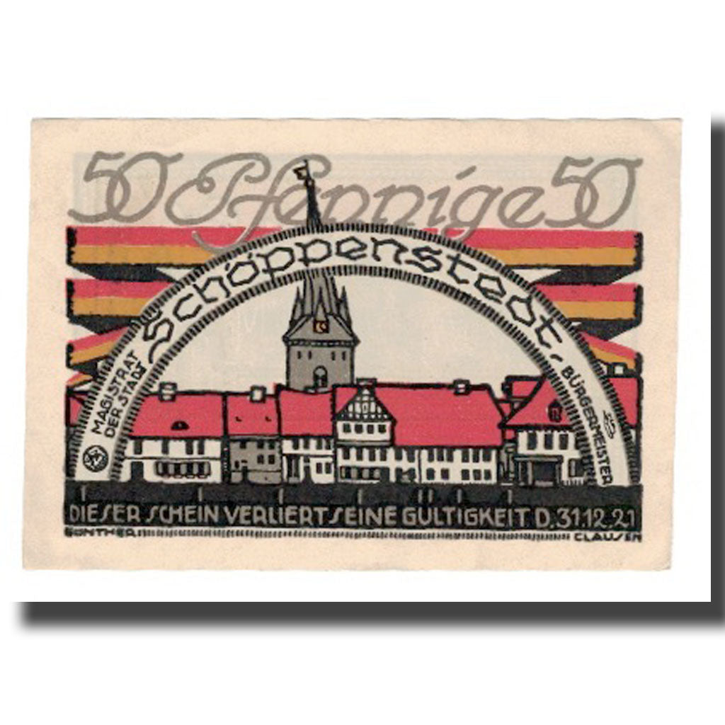 Banconote, Germania, Schöppenstedt Stadt, 50 Pfennig, personnage, 1921