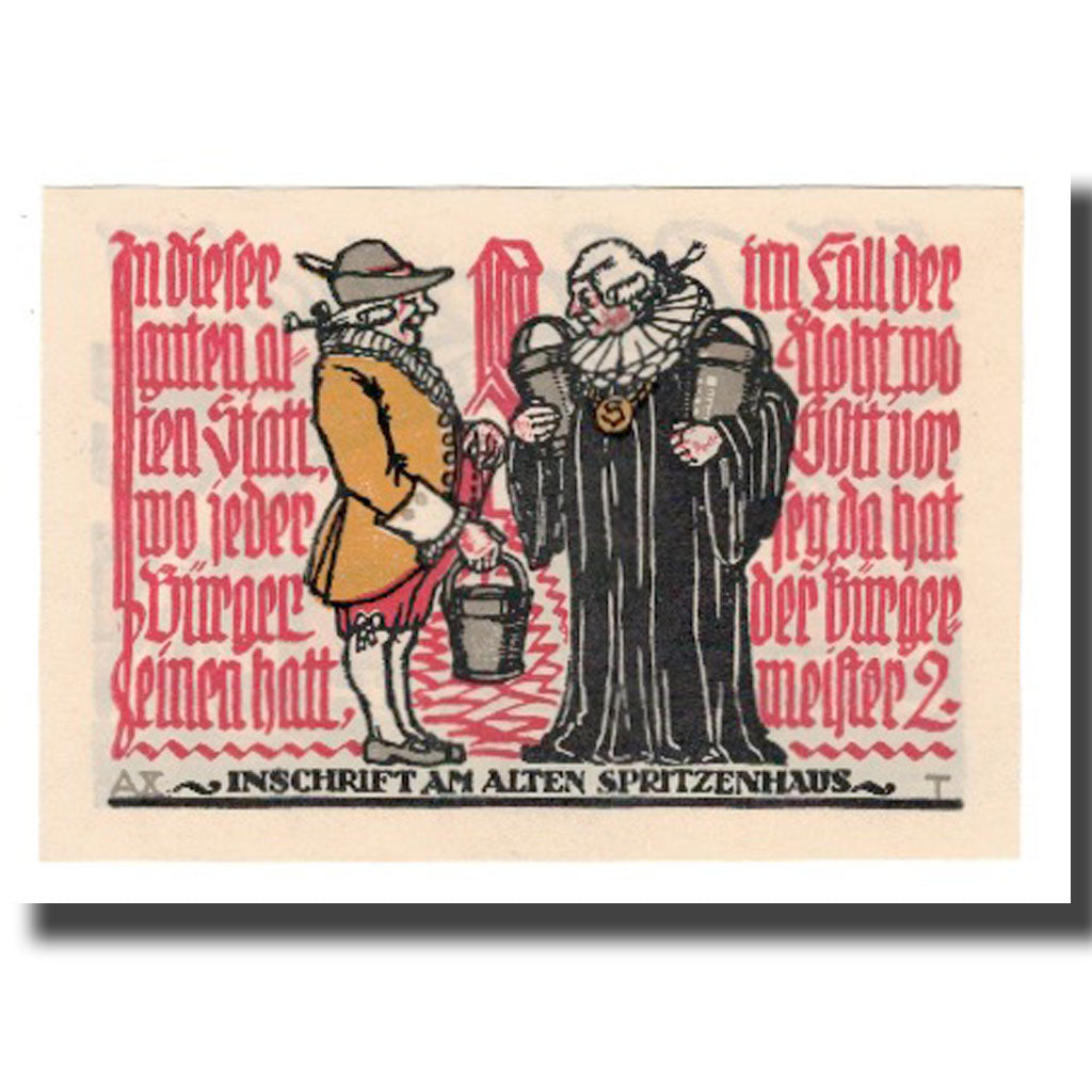 Banconote, Germania, Schöppenstedt Stadt, 50 Pfennig, personnage 2, 1921