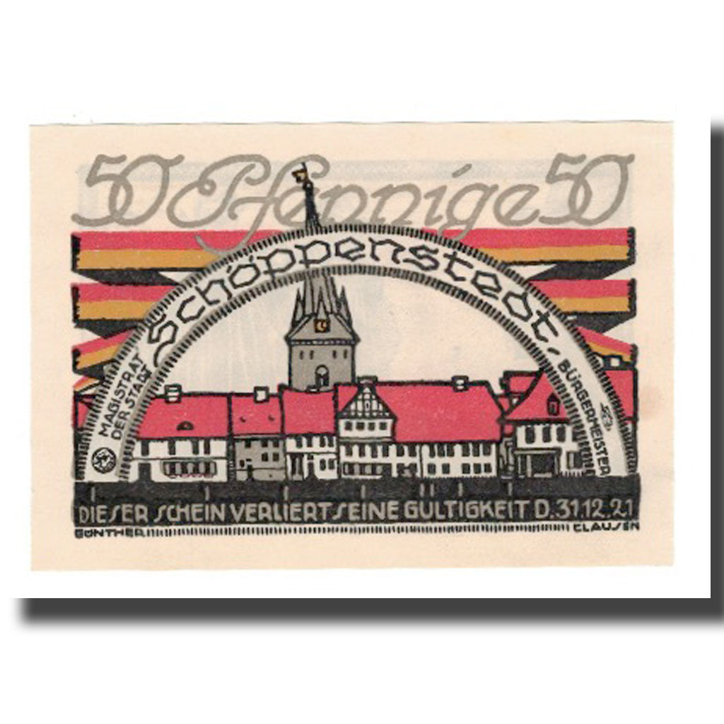 Banknote, Germany, Schöppenstedt Stadt, 50 Pfennig, personnage 4, 1921