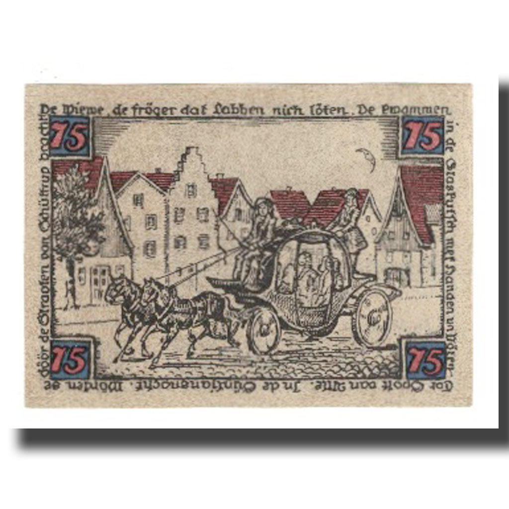 Banknot, Niemcy, Schüttorf Stadt, 75 Pfennig, personnage 2, 1921, 1921-11-01