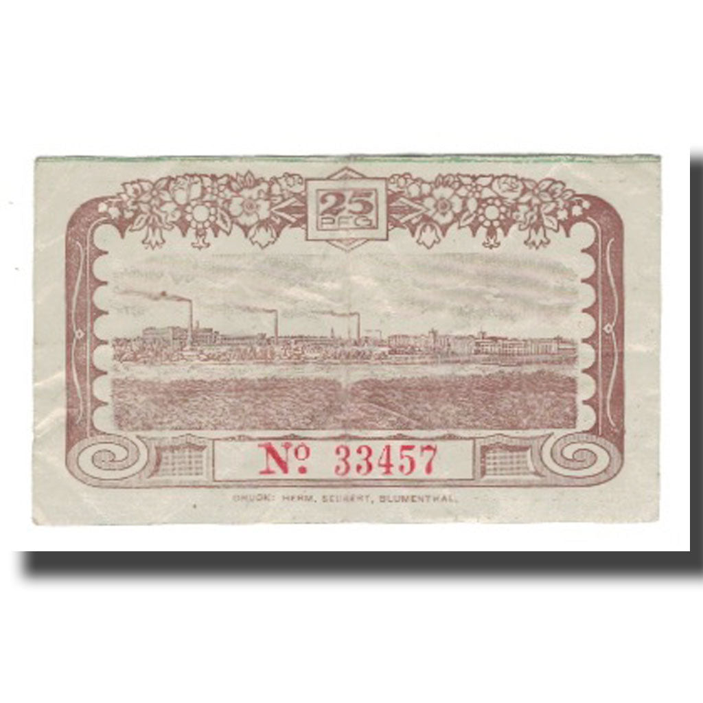 Banconote, Germania, Blumenthal Gemeinde, 25 Pfennig, paysage, 1920, 1920-08-23