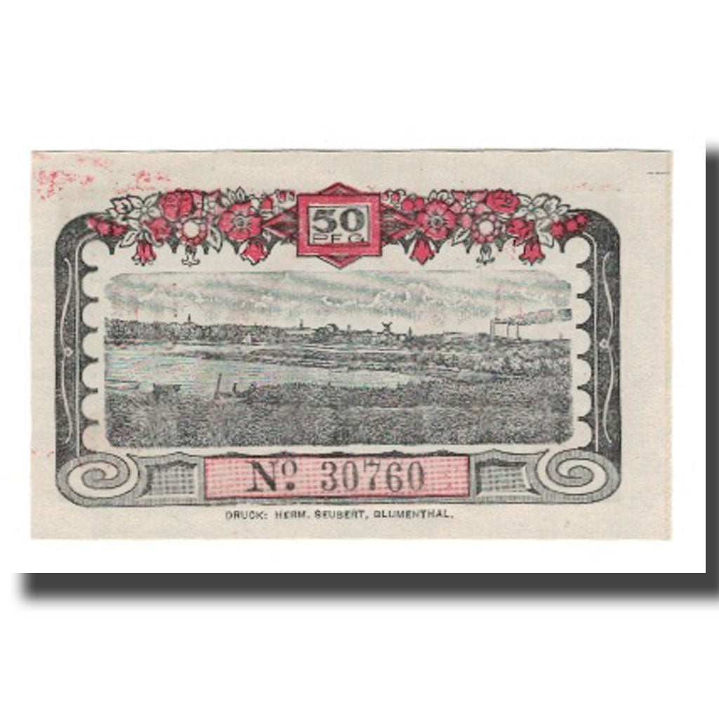 Banknote, Germany, Blumenthal Gemeinde, 50 Pfennig, paysage, 1920, 1920-08-23
