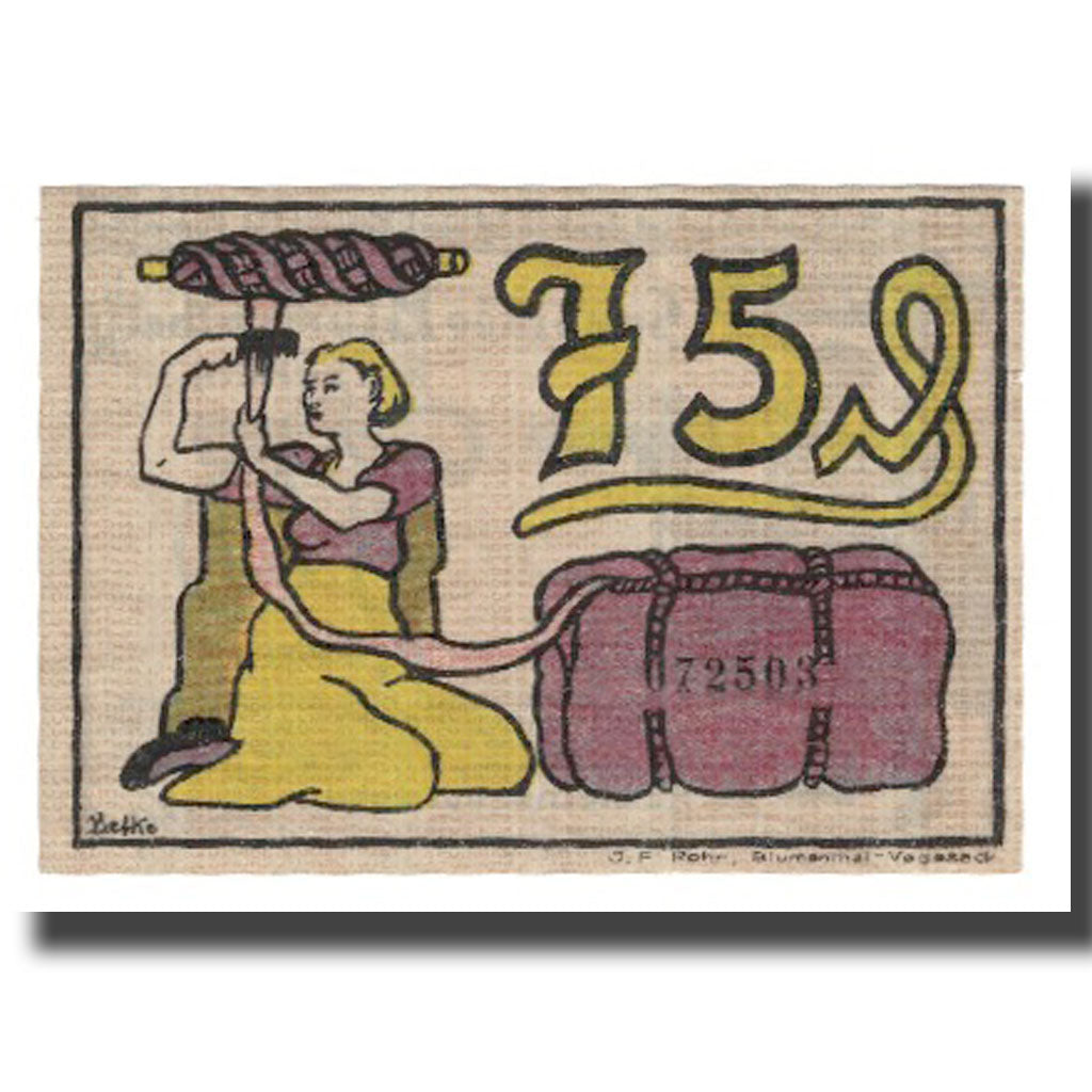 Banknote, Germany, Blumenthal Gemeinde, 75 Pfennig, personnage 2, 1921