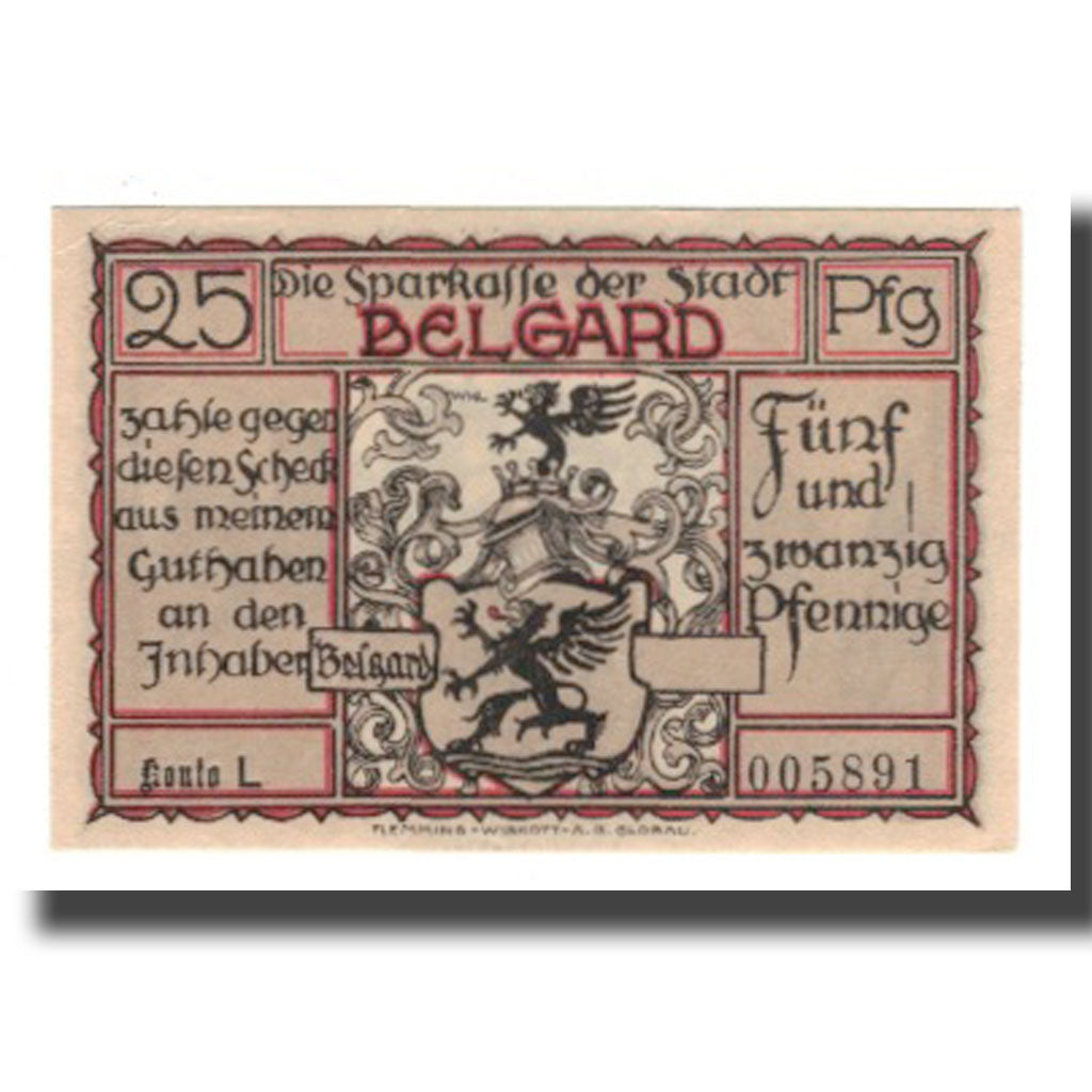 Banknote, Germany, Belgard a. Persante Stadt, 25 Pfennig, personnage, AU(55-58)