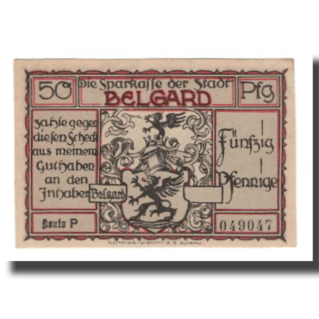 Banconote, Germania, Belgard a. Persante Stadt, 50 Pfennig, personnage 1, SPL-