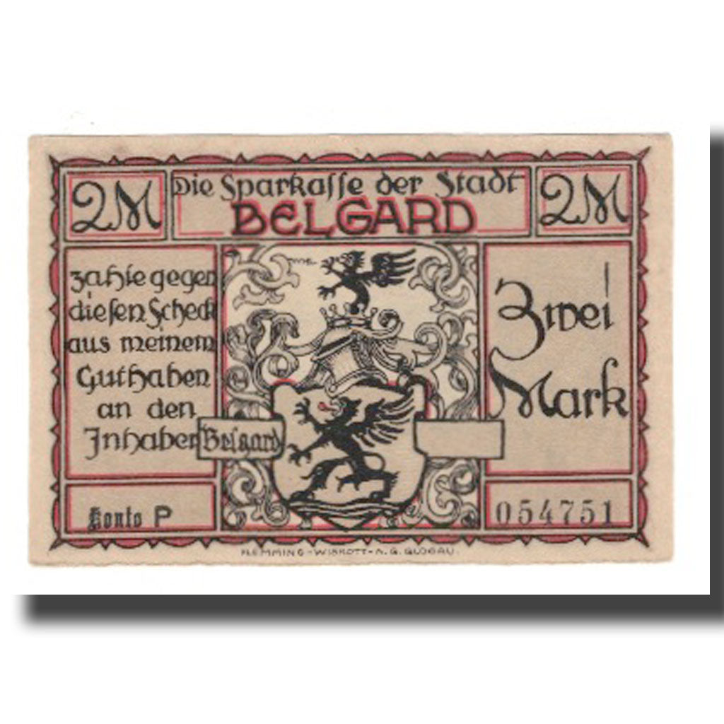 Banconote, Germania, Belgard a. Persante Stadt, 2 Mark, personnage, SPL-