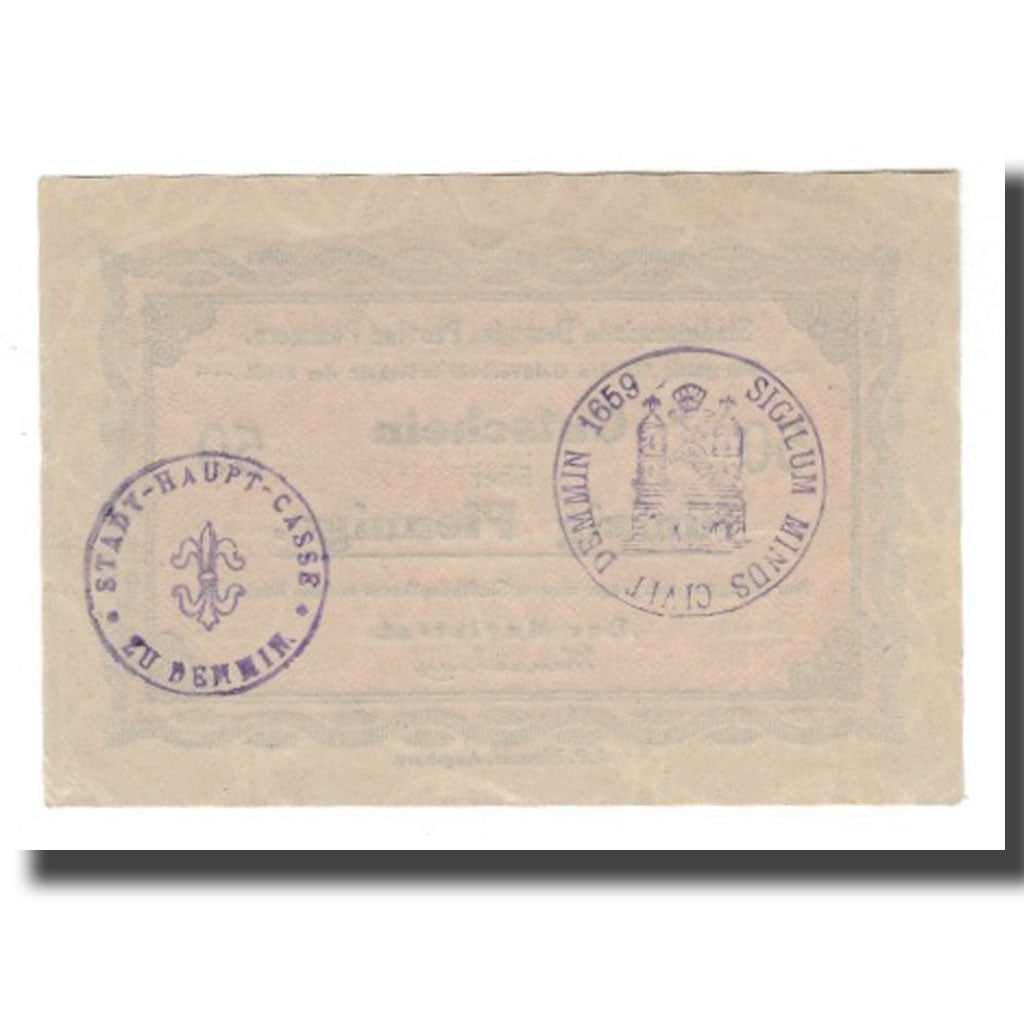 Banconote, Germania, Demmin Stadt, 50 Pfennig, N.D, undated (1920), SPL-