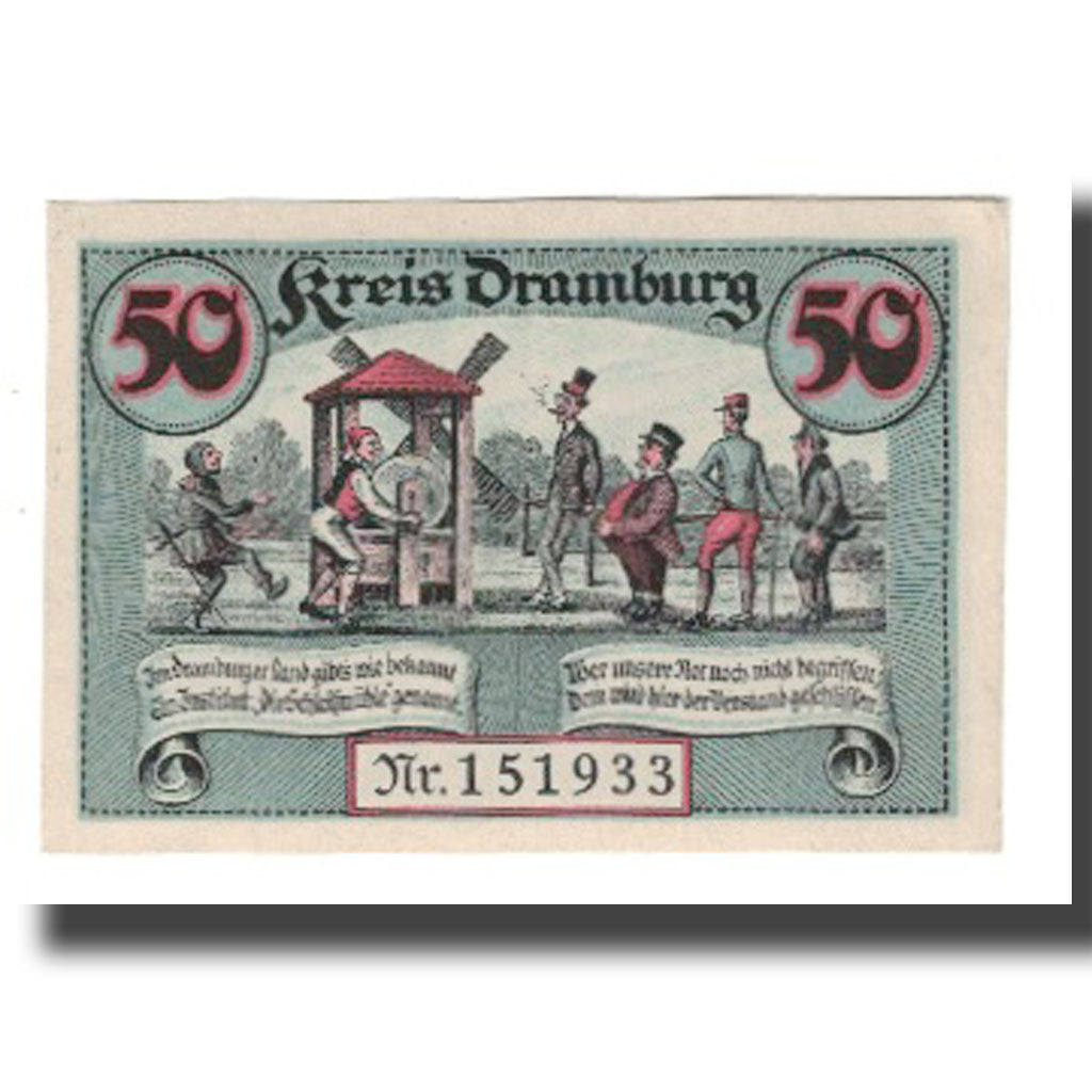 Banconote, Germania, Dramburg Kreisausschuß, 50 Pfennig, personnage 1, 1920