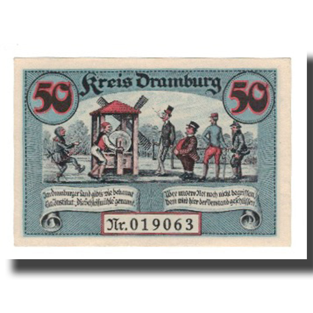 Banconote, Germania, Dramburg Kreisausschuß, 50 Pfennig, personnage 3, 1920