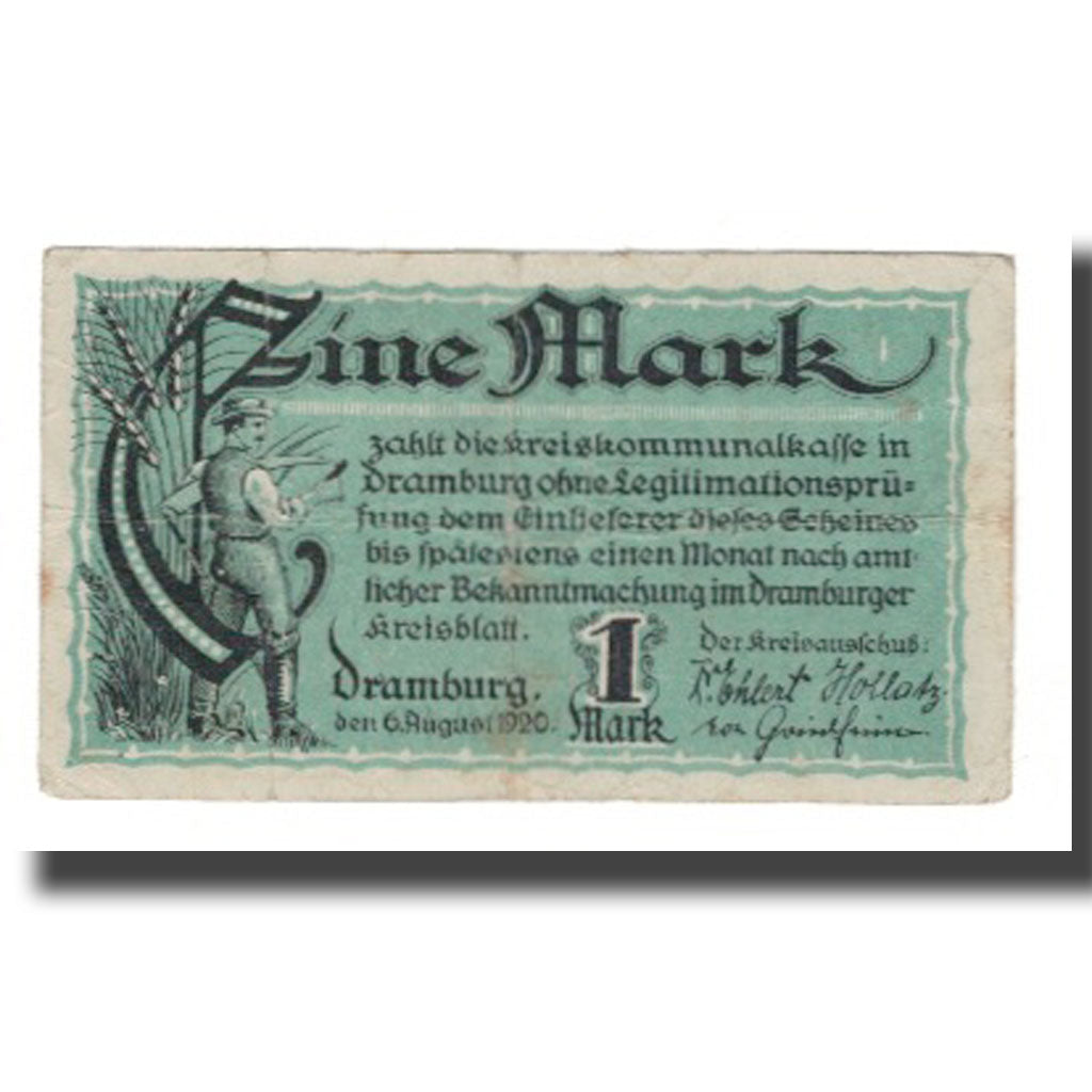 Banconote, Germania, Dramburg Kreisausschuß, 50 Pfennig, personnage 5, 1920