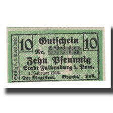 Biljet, Duitsland, Falkenburg i. Pom. Stadt, 10 Pfennig, N.D, 1921, 1921-04-01