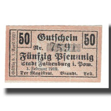 Nota, Alemanha, Falkenburg i. Pom. Stadt, 50 Pfennig, N.D, 1921, 1921-04-01