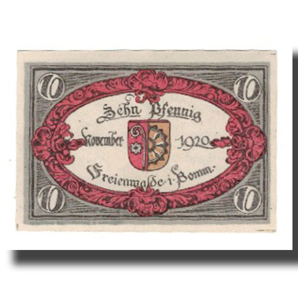 Banknote, Germany, Freienwalde Stadt, 10 Pfennig, Blason 1, 1920, AU(55-58)