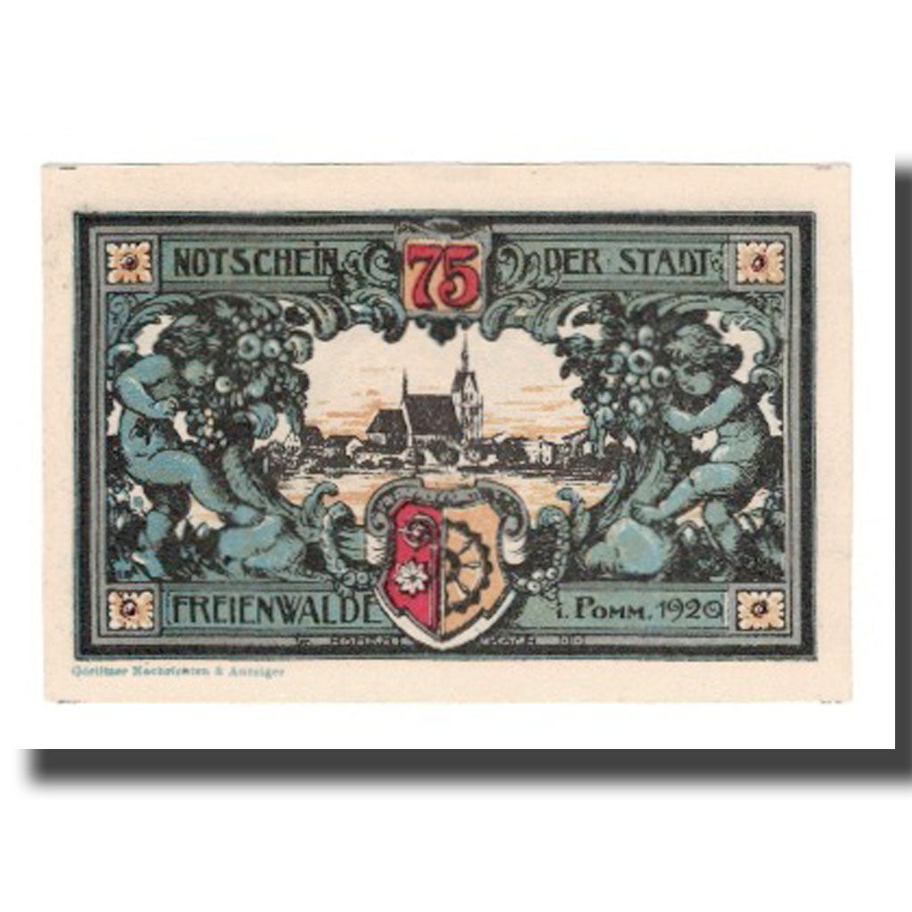 Banconote, Germania, Freienwalde Stadt, 75 Pfennig, Cherubins 2, 1920, SPL-