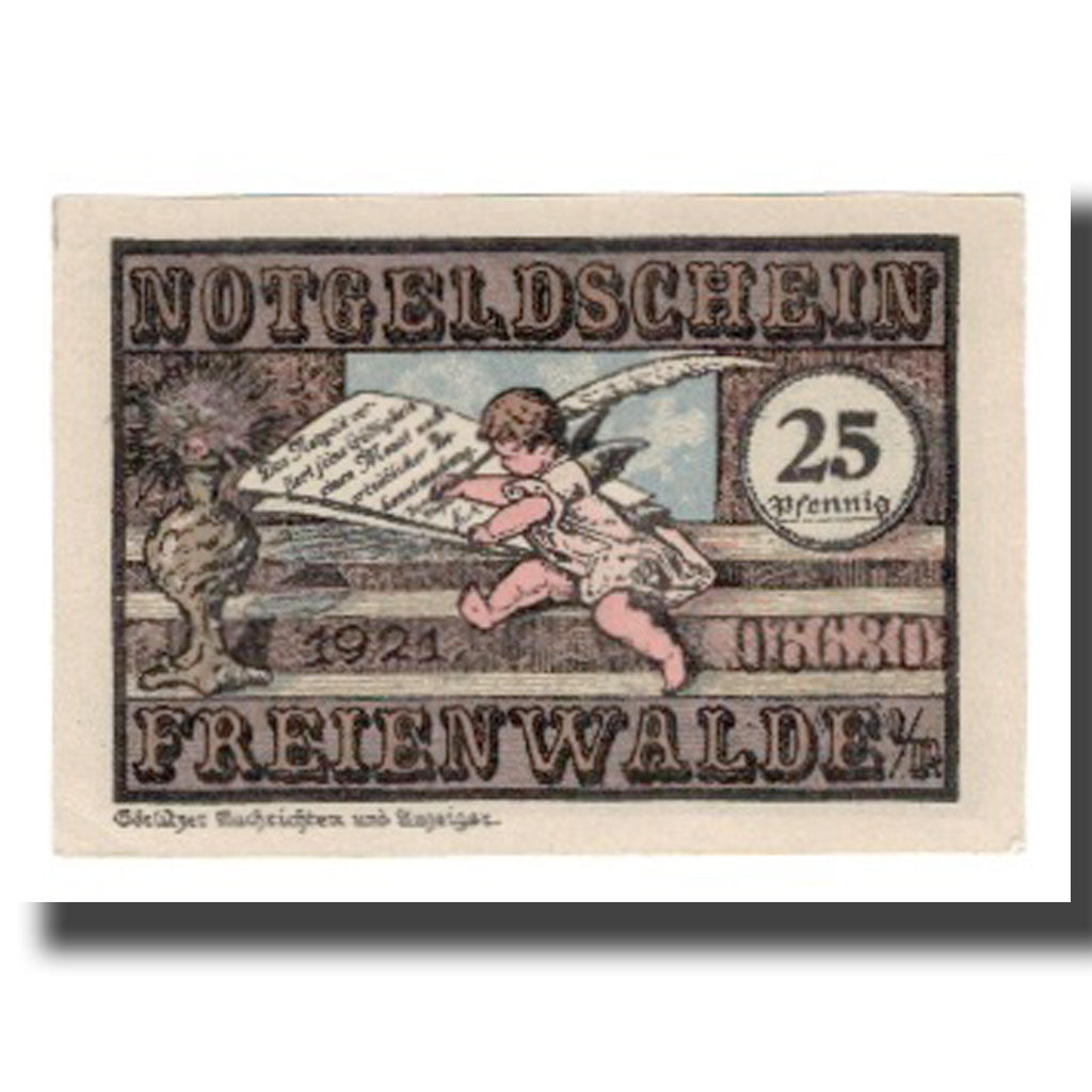 Banknote, Germany, Freienwalde Stadt, 25 Pfennig, personnage, 1921, AU(55-58)