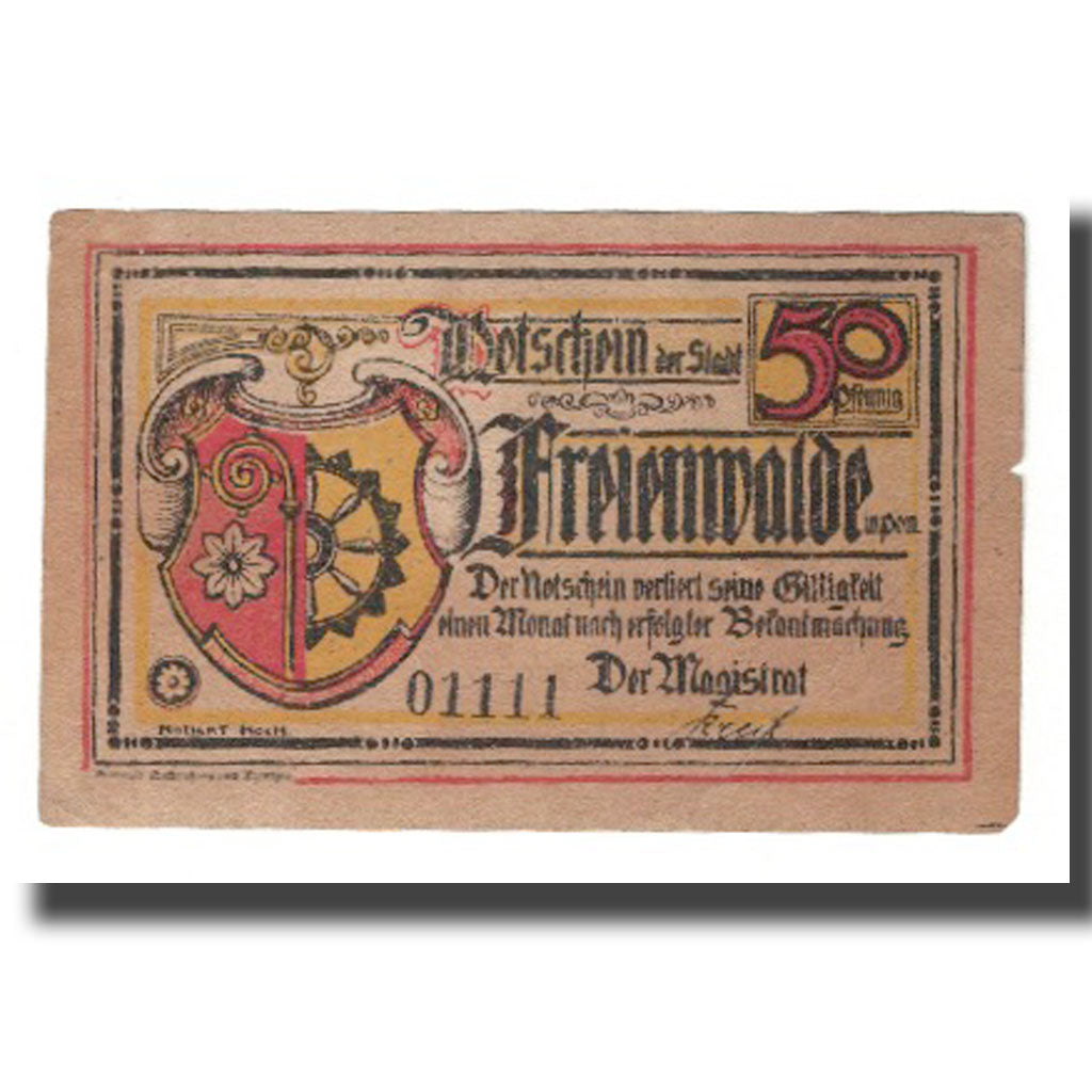 Banknote, Germany, Freienwalde Stadt, 50 Pfennig, personnage, Undated (1922)