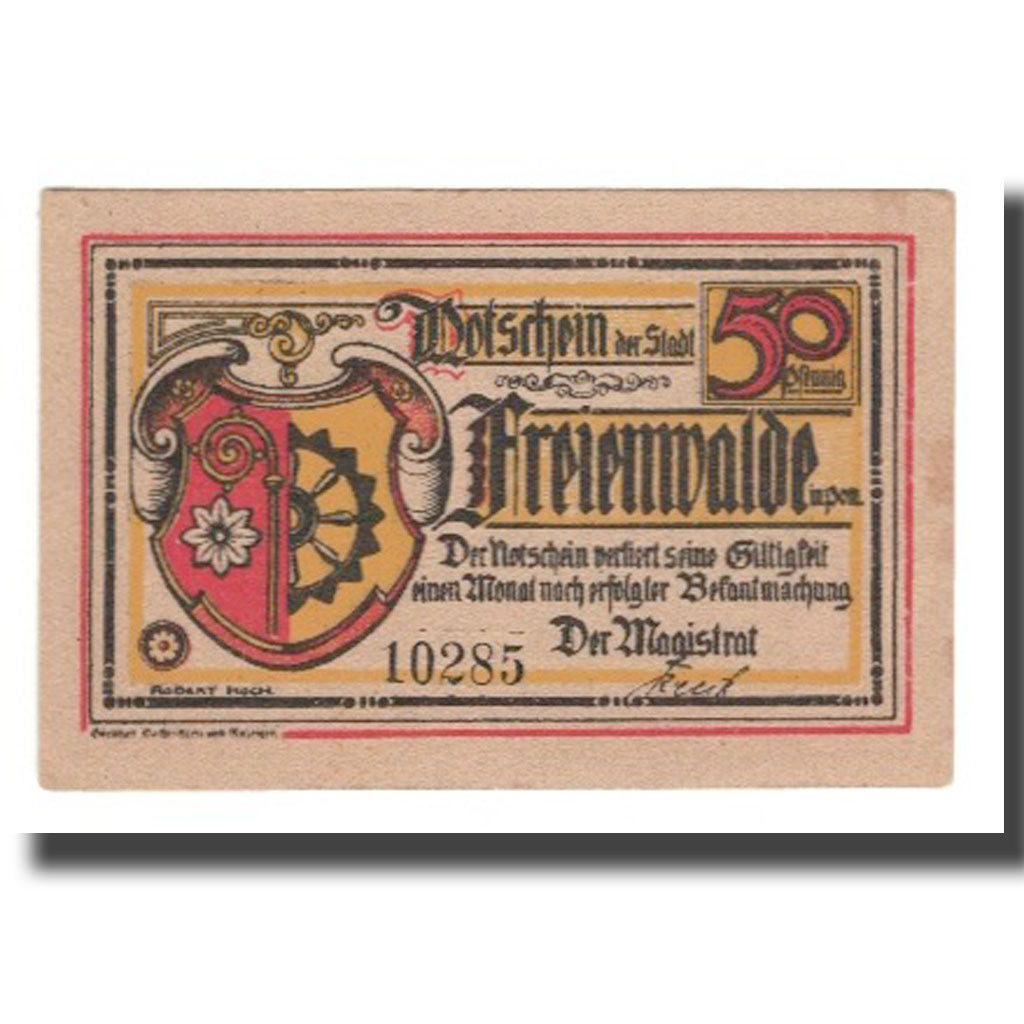 Banconote, Germania, Freienwalde Stadt, 50 Pfennig, personnage 2, Undated