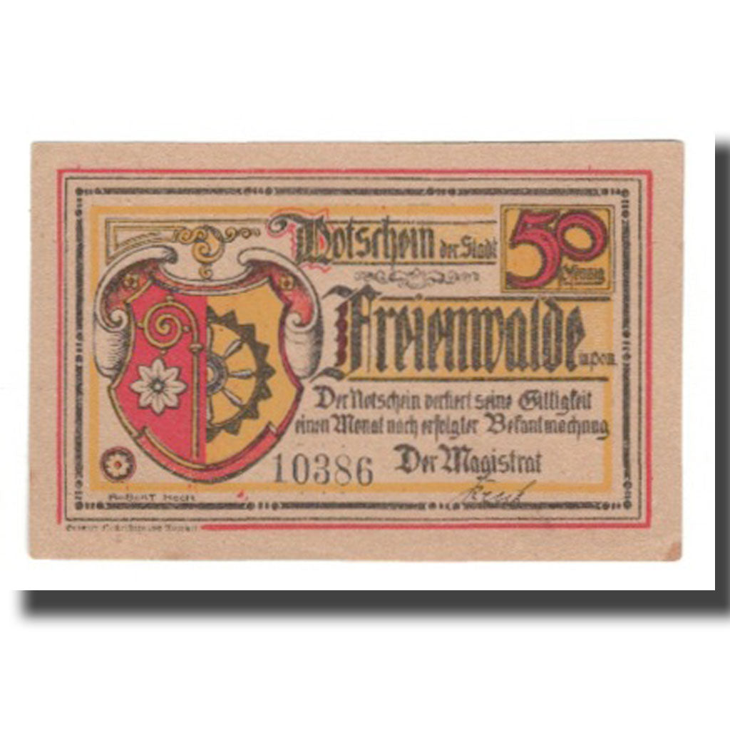 Banconote, Germania, Freienwalde Stadt, 50 Pfennig, personnage 3, Undated