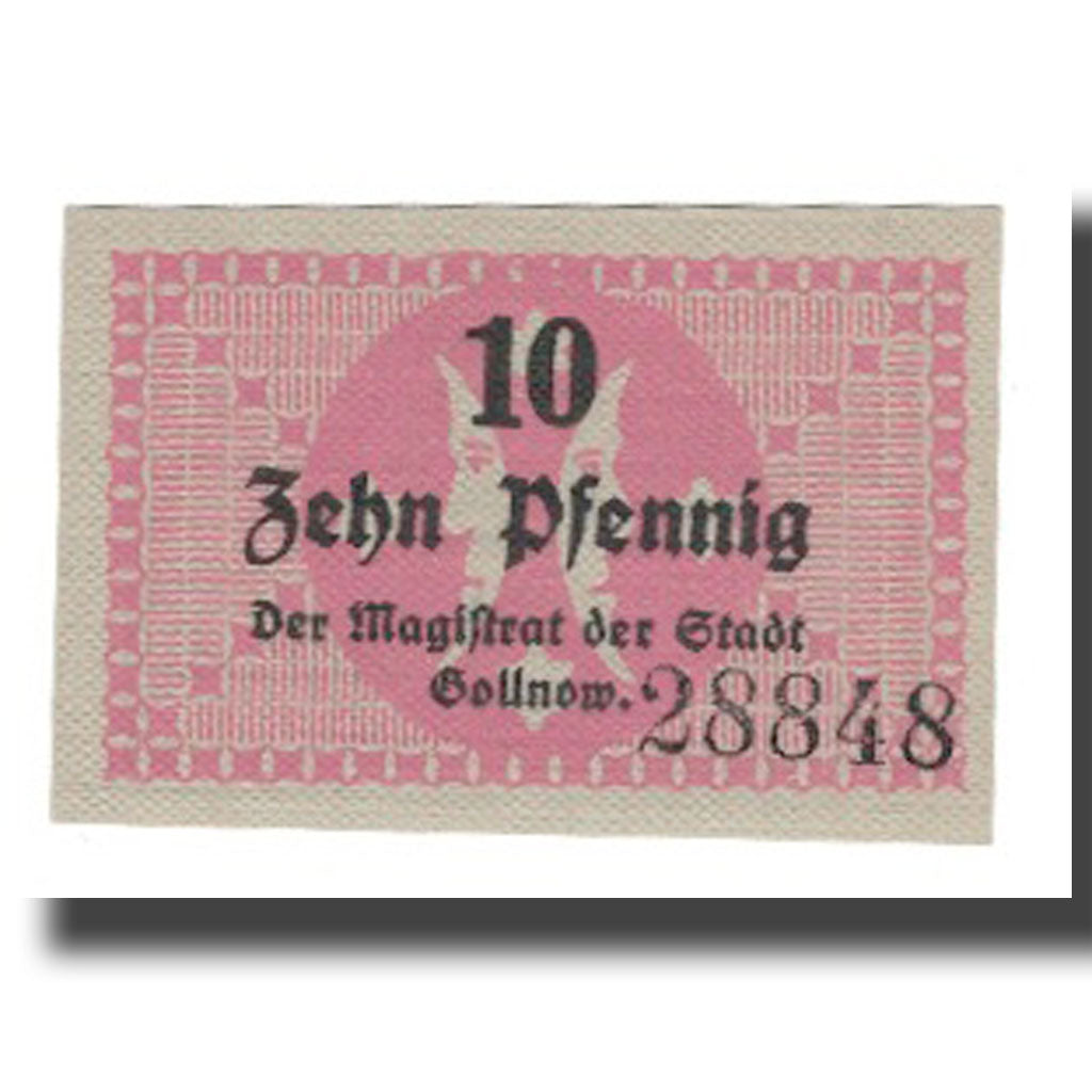 Banconote, Germania, Gollnow Stadt, 10 Pfennig, Texte, SPL-, Mehl:G30.3