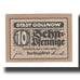 Banknote, Germany, Gollnow Stadt, 10 Pfennig, valeur faciale 1, 1920