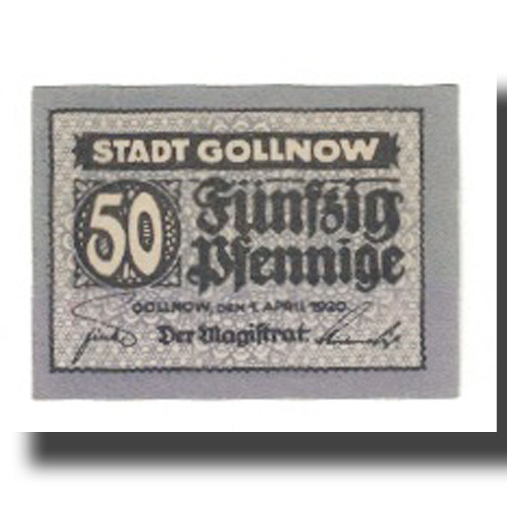Banconote, Germania, Gollnow Stadt, 50 Pfennig, Valeur faciale 3, 1920