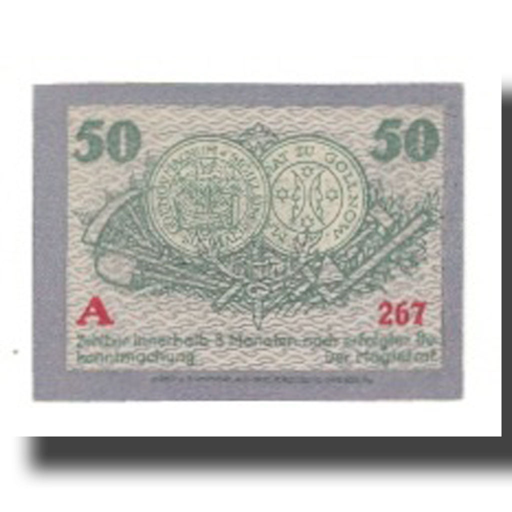 Banconote, Germania, Gollnow Stadt, 50 Pfennig, Valeur faciale 3, 1920