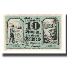 Billet, Allemagne, Gollnow Stadt, 10 Pfennig, Eglise, 1921, 1921-02-15, SUP