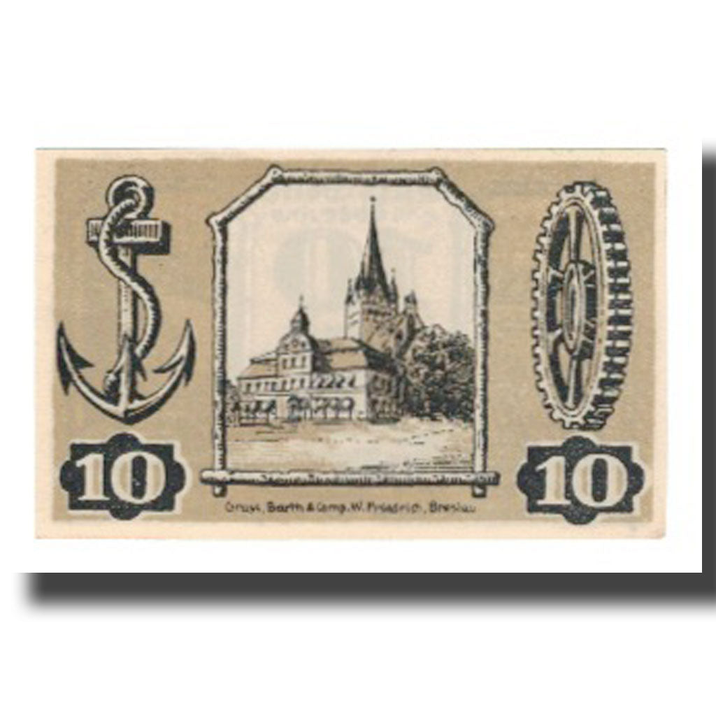 Banknote, Germany, Gollnow Stadt, 10 Pfennig, eglise 2, 1921, 1921-02-15
