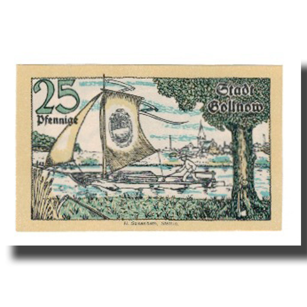 Banconote, Germania, Gollnow Stadt, 25 Pfennig, personnage 1, 1921, 1921-12-31