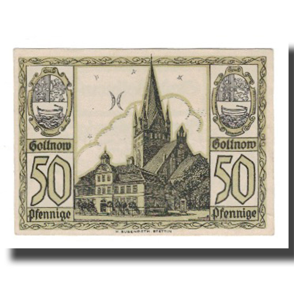 Banknote, Germany, Gollnow Stadt, 50 Pfennig, Eglise, 1921, 1921-01-01