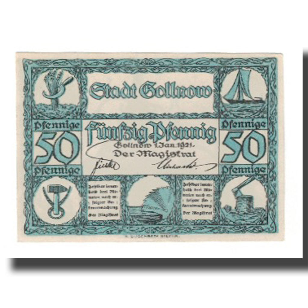 Banknote, Germany, Gollnow Stadt, 50 Pfennig, Eglise 1, 1921, 1921-01-01