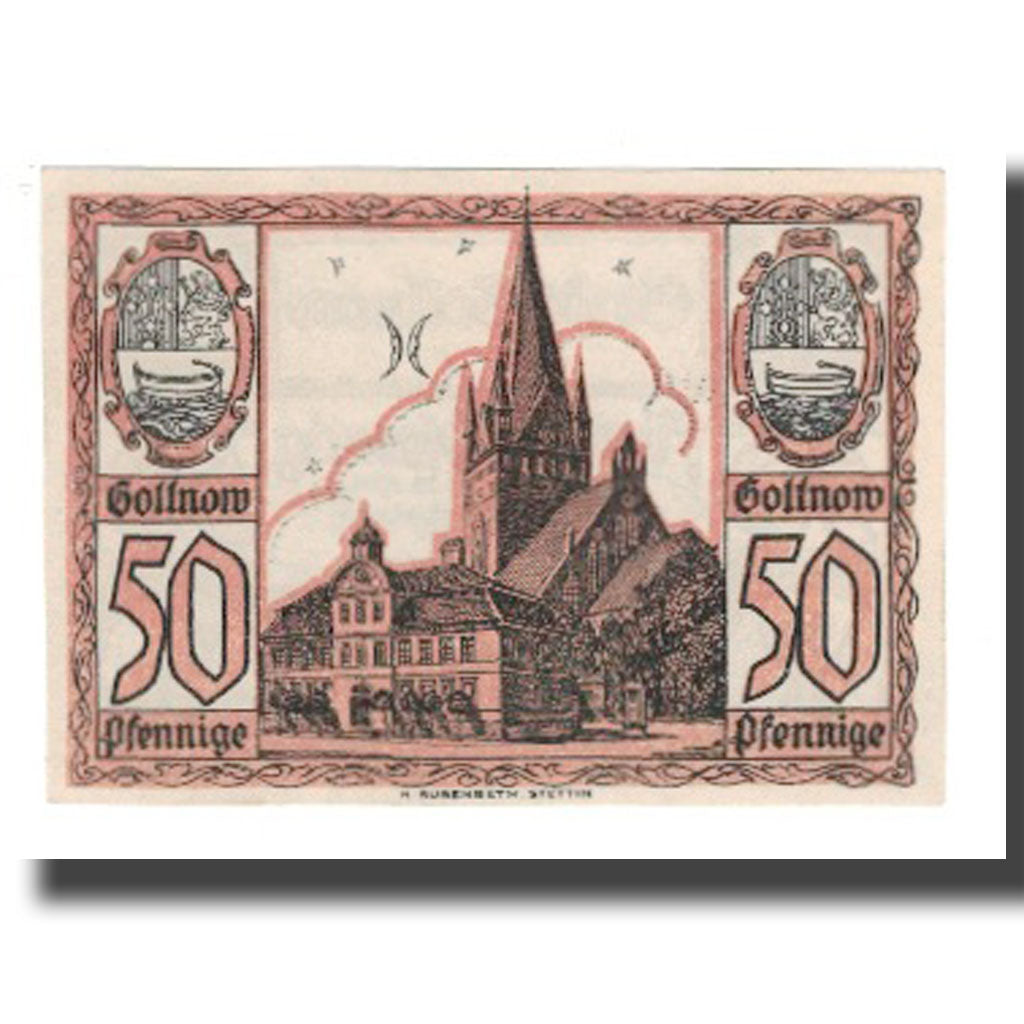 Banknote, Germany, Gollnow Stadt, 50 Pfennig, eglise 2, 1921, 1921-01-01