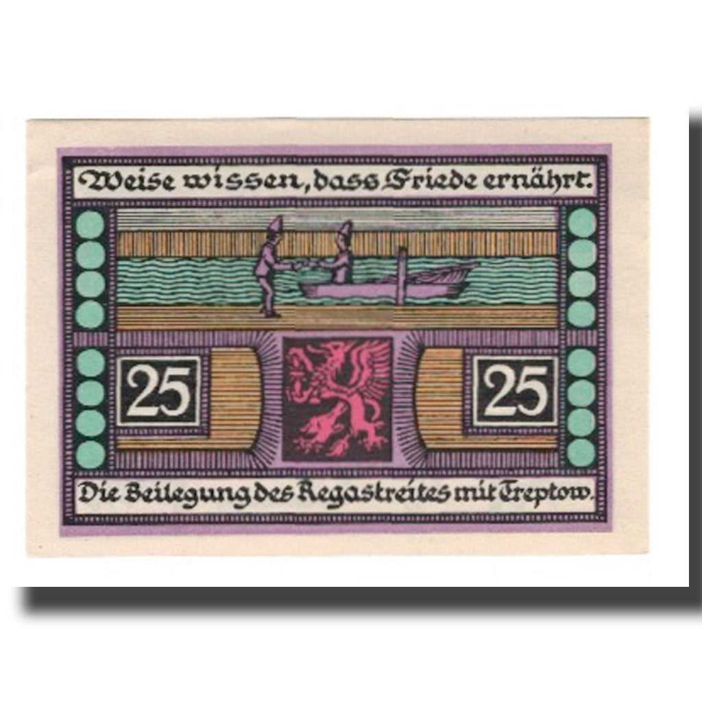 Nota, Alemanha, Greifenberg Stadt, 25 Pfennig, personnage, 1921, 1921-07-01