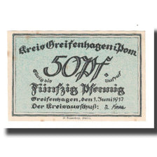 Billete, Alemania, Greifenhagen Kreis, 50 Pfennig, valeur faciale, 1917 (1921)