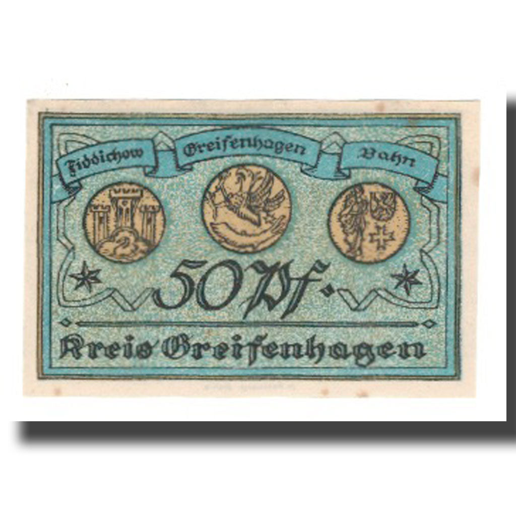 Billete, Alemania, Greifenhagen Kreis, 50 Pfennig, valeur faciale, 1917 (1921)