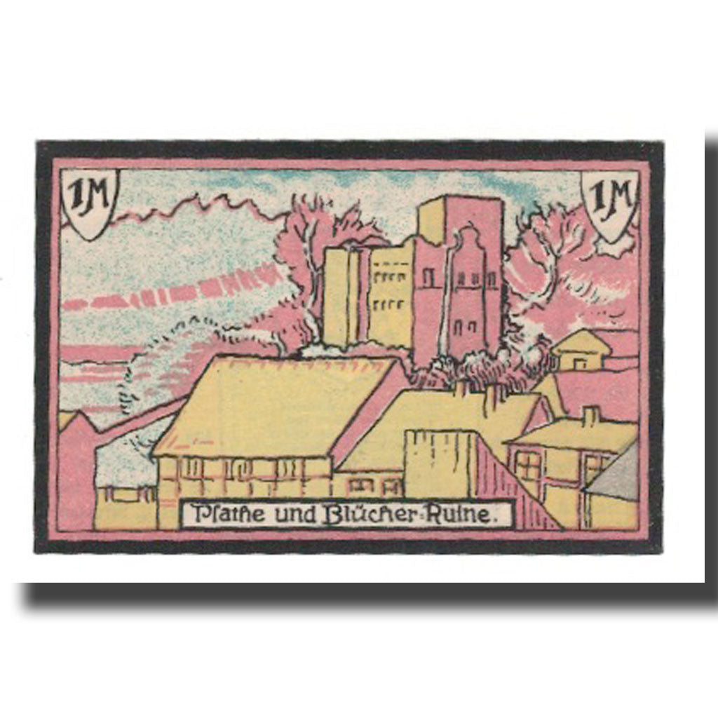 Geldschein, Deutschland, Plathe Stadt, 1 Mark, village, 1922, VZ, Mehl:1060.1