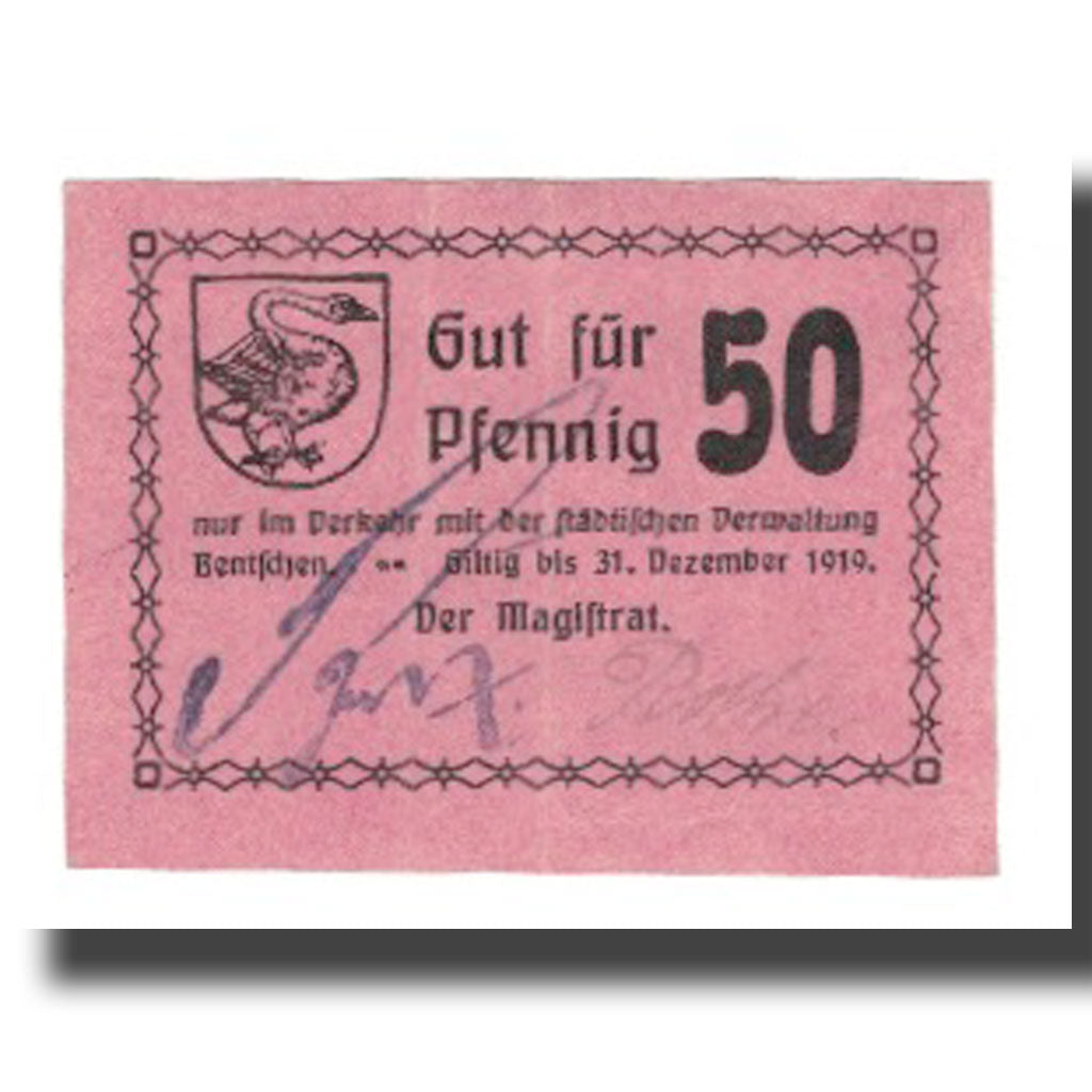 Banconote, Germania, Bentschen Stadt, 50 Pfennig, N.D, 1918, 1918-12-31, SPL-