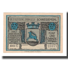 Banknote, Germany, Schneidemühl Städtische Sparkasse, 25 Pfennig, paysage 3