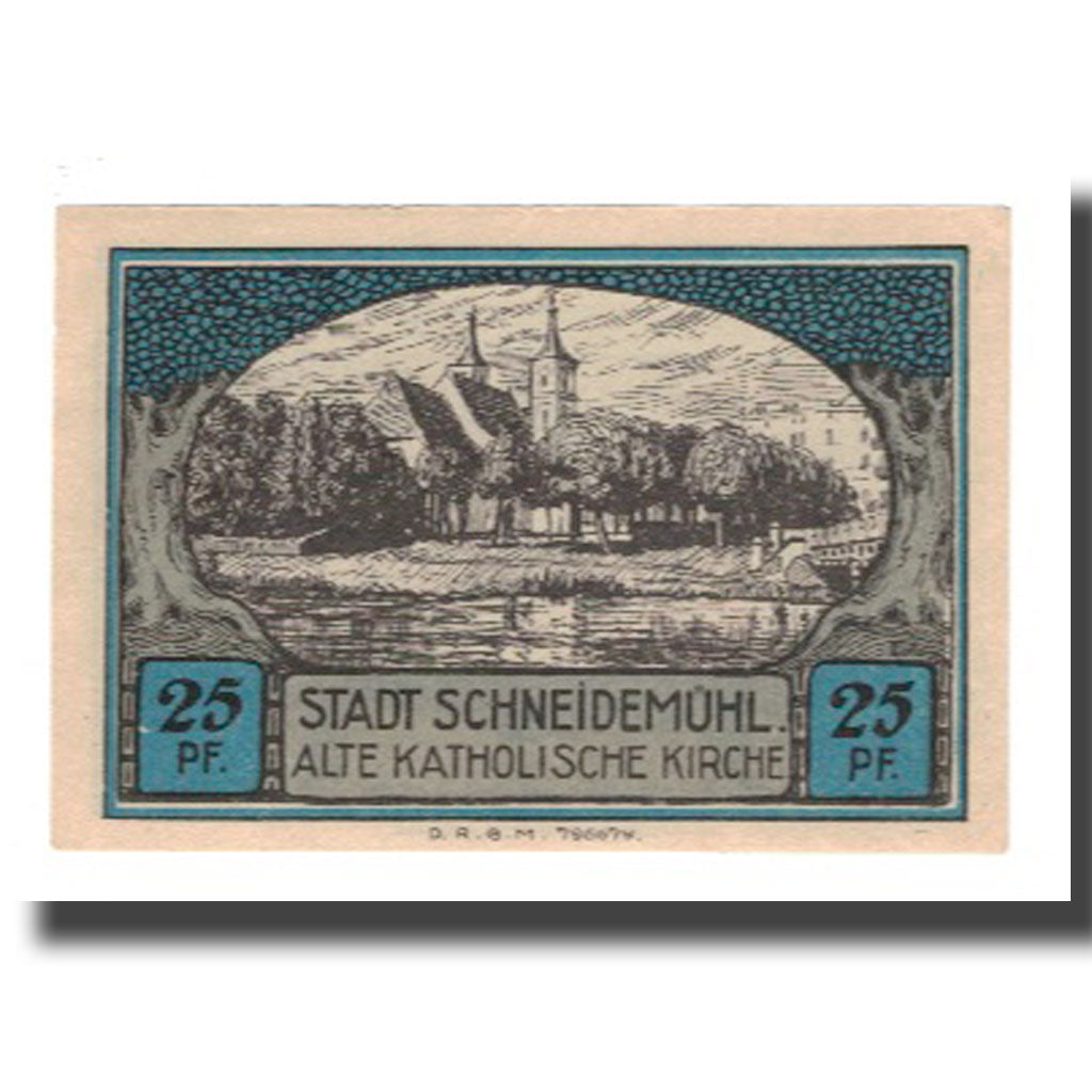 Banknote, Germany, Schneidemühl Städtische Sparkasse, 25 Pfennig, paysage 3
