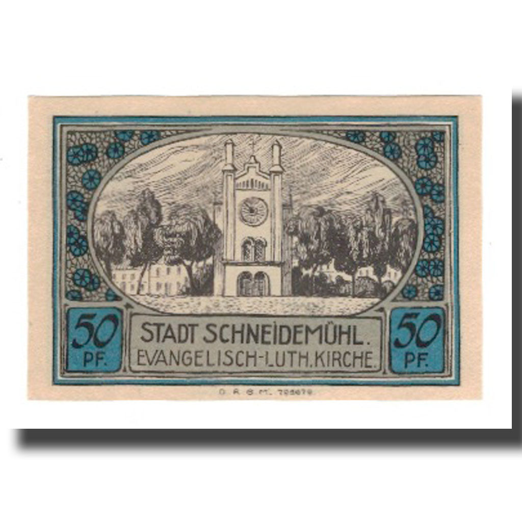 Banknote, Germany, Schneidemühl Städtische Sparkasse, 50 Pfennig, Batiment