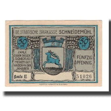 Geldschein, Deutschland, Schneidemühl Städtische Sparkasse, 50 Pfennig