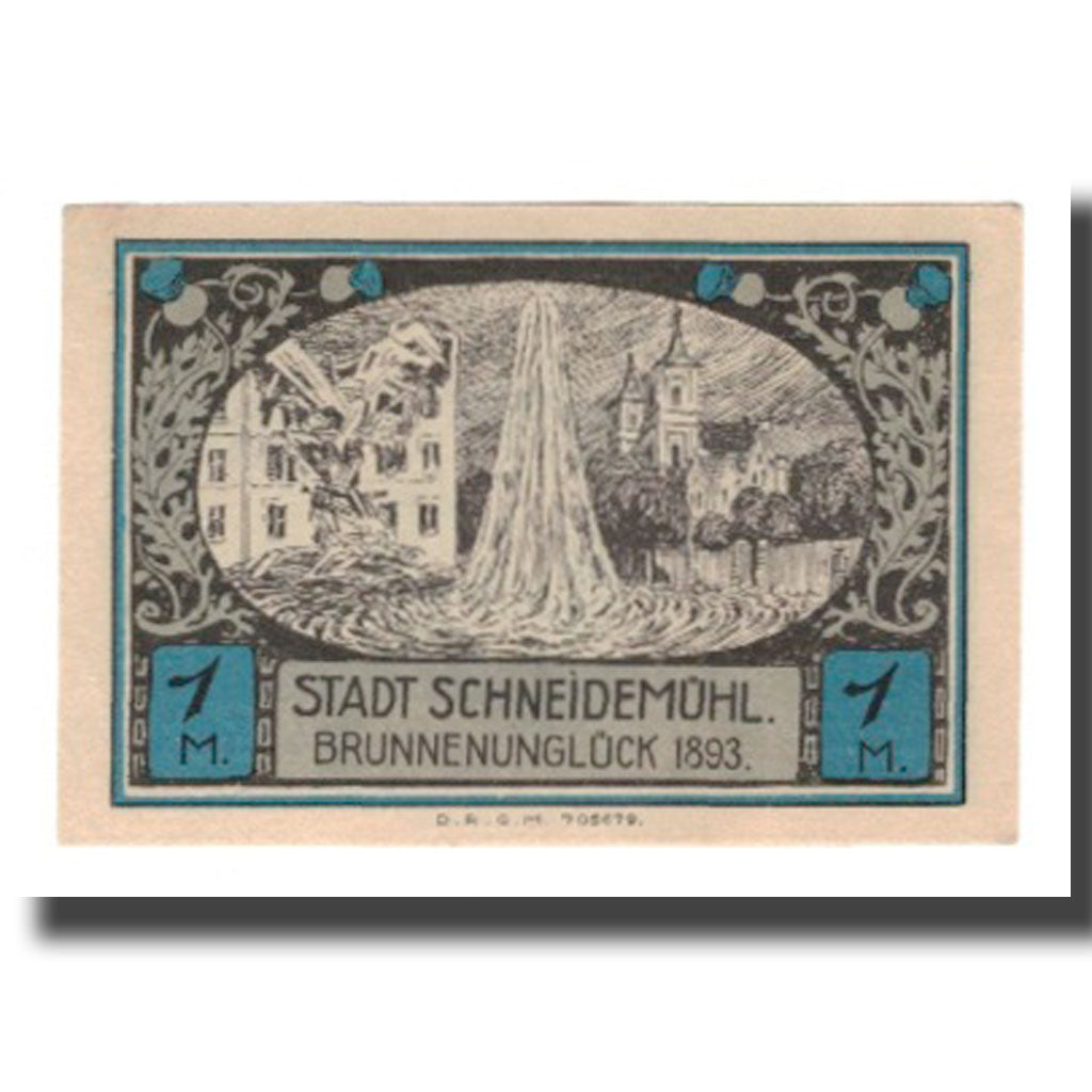 Banknote, Germany, Schneidemühl Städtische Sparkasse, 1 Mark, village, 1922