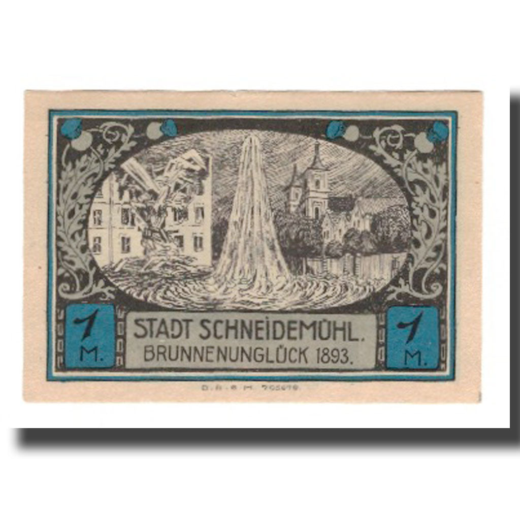 Banknote, Germany, Schneidemühl Städtische Sparkasse, 1 Mark, village 1, 1922
