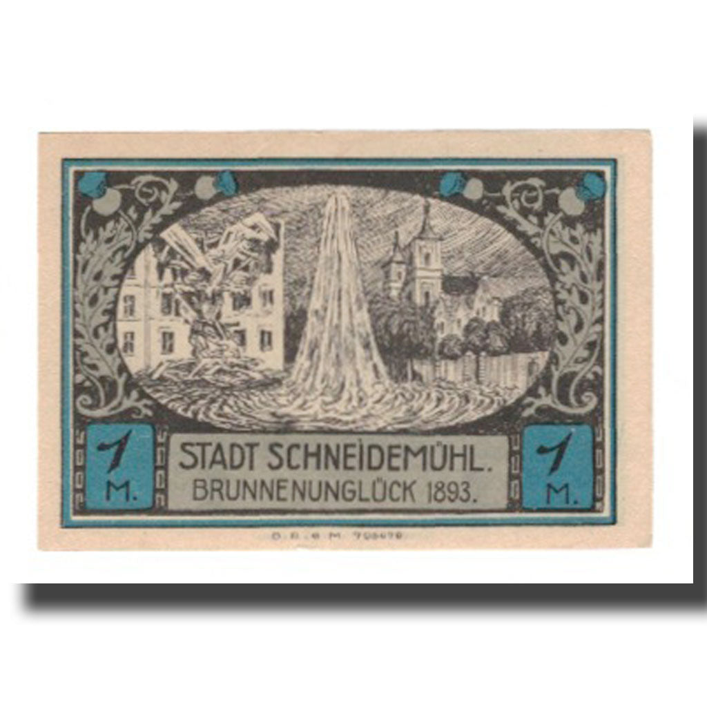 Banconote, Germania, Schneidemühl Städtische Sparkasse, 1 Mark, village 2