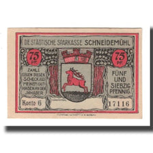 Banconote, Germania, Schneidemühl Städtische Sparkasse, 75 Pfennig, avion 2