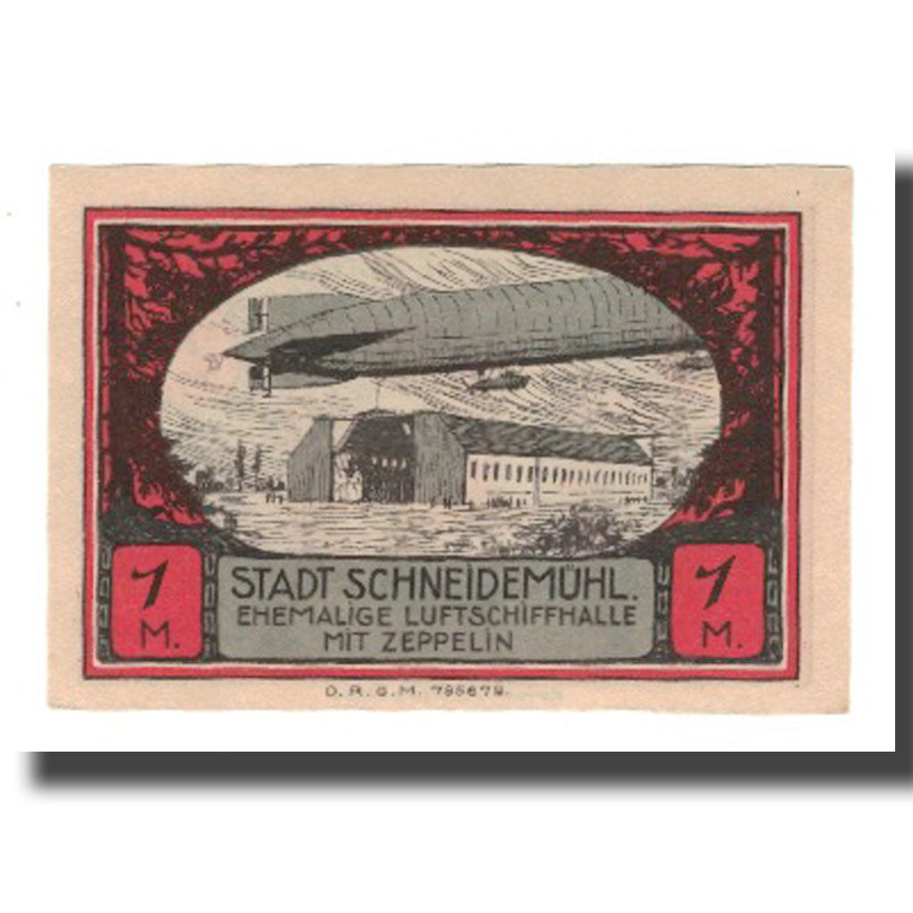 Banconote, Germania, Schneidemühl Städtische Sparkasse, 1 Mark, Batiment